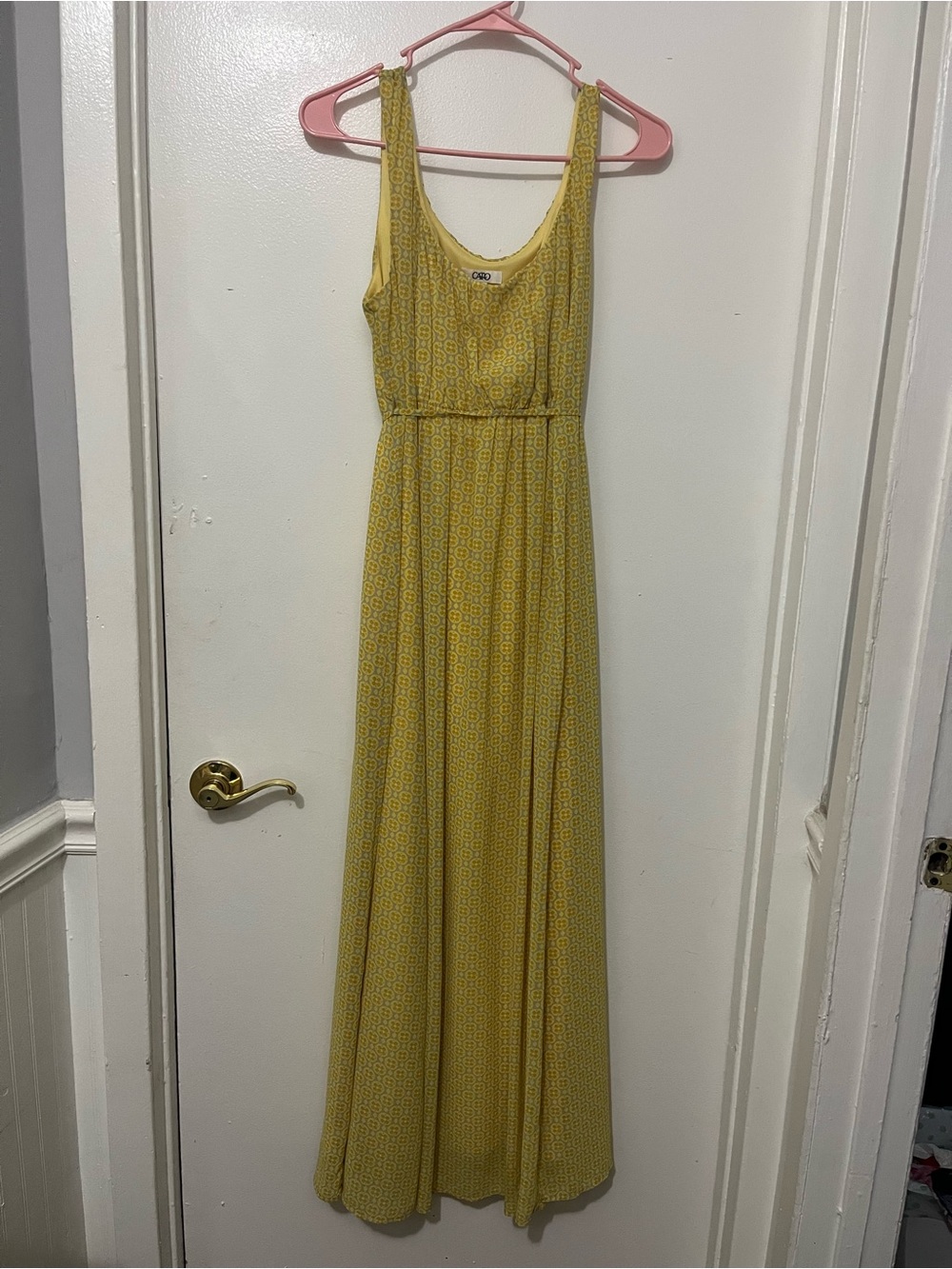 Cato Yellow Patterned Sleeveless Maxi Dress